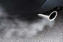 Car exhaust with fumes